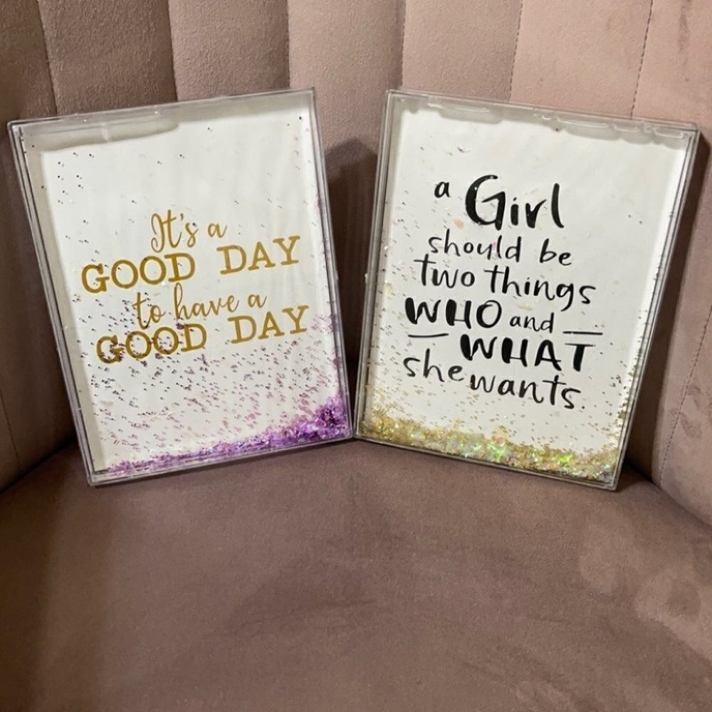 Glitter Acrylic Inspirational Quote Frames